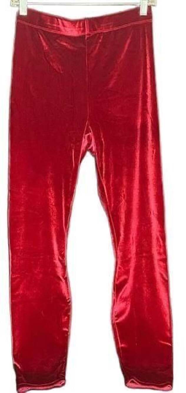 Cherry Burst Red Velour Leggings